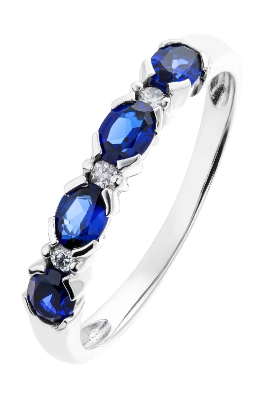 Enamel - Coated Fashion Rings in Bright Colors with Animal - Print Patterns9ct White Gold Created Sapphire and Diamond Eternity Ring