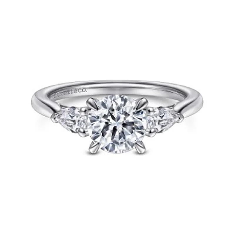 Men's Diamond Engagement Rings with Platinum Band and Halo Setting for a Luxury ProposalGabriel 14Kw Diamond Semi Mount