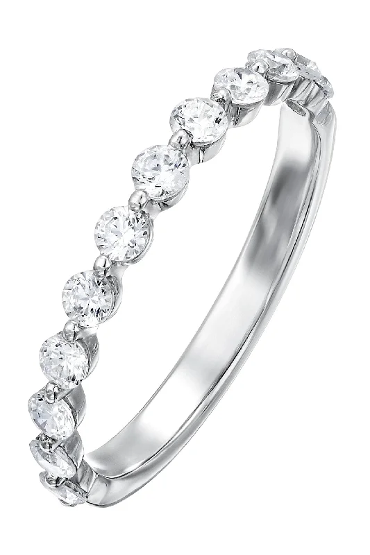 Minimalist Fashion Rings in Stainless Steel with a Single Solitaire CrystalPlatinum 0.53ct Diamond Eternity Ring