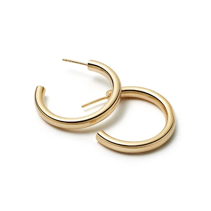 Minimalist hoop earringsMaxi Bold Hoop Earrings 18ct Gold Plate