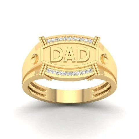 Cathedral - Style Women's Diamond Rings with a Raised Center Setting and Elaborate Metalwork10K 0.08CT D-MENS RINGS "DAD"