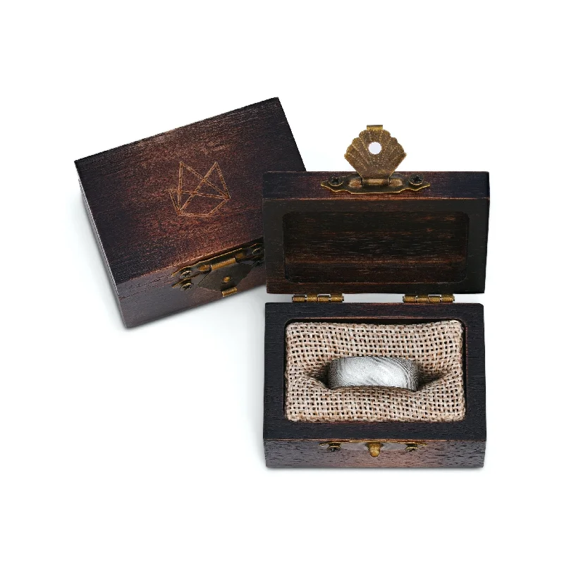 Tennis - Style Women's Rings with a Row of Round Diamonds in PlatinumRustic Wood Ring Box