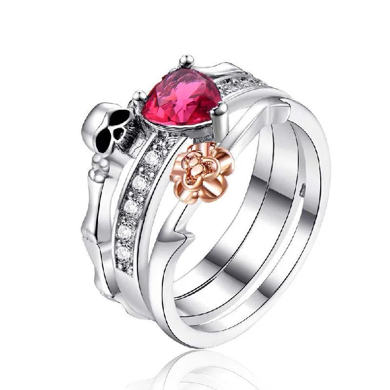 Women's Infinity Symbol Rings in Rose Gold for a Romantic TouchCycolinks Skull & Rose Combination Ring