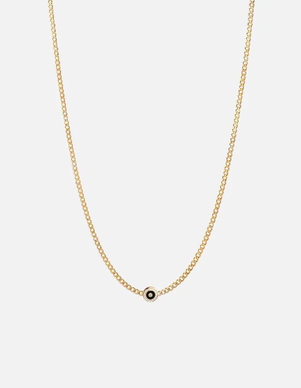 Diamond - Encrusted Women's Rings for Special Occasions in 18K GoldOpus Sapphire Type Chain Necklace, Gold Vermeil/Black