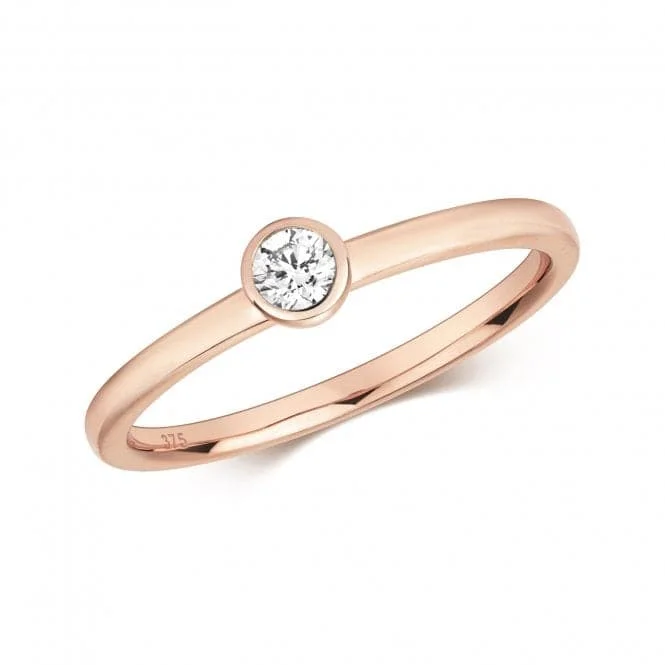 Stackable Fashion Rings in Rose - Gold Tone with Delicate Floral EngravingsDiamond Jewellery 9ct Rubover Rose Gold Ring RD828R