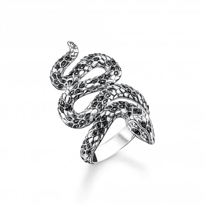 LED - Lit Fashion Rings in Plastic with Color - Changing Effects for a Futuristic LookSterling Silver Zirconia Blackened Snake Ring TR2418-643-11