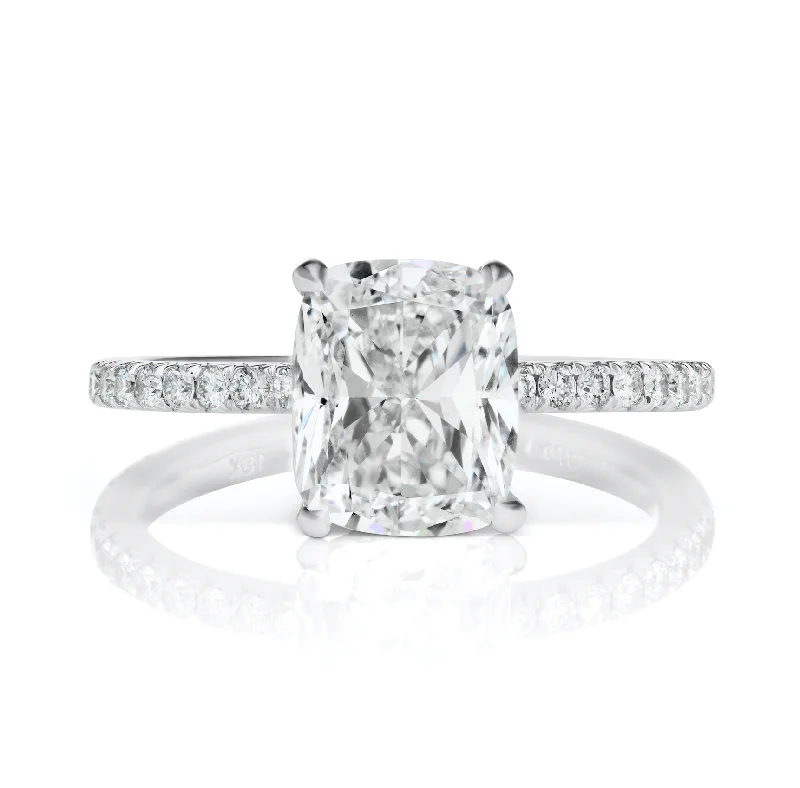 Halo - Style Women's Diamond Rings with a Center Diamond Surrounded by Smaller Diamonds in 18K GoldODIN 4 CARAT CUSHION CUT D COLOR VS2 CLARITY DIAMOND ENGAGEMENT RING 18K WHITE GOLD GIA CERTIFIED 3 CT D VS2 BY MIKE NEKTA