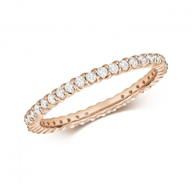 Geometric - Shaped Fashion Rings in Titanium with Iridescent InlaysDiamond Jewellery 9ct Full Eternity Ring in Rose Gold RD837R