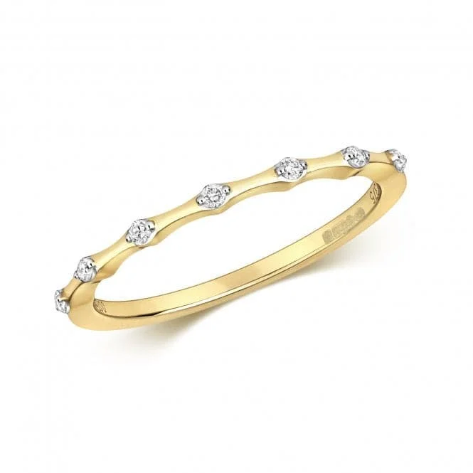 Open - Band Fashion Rings in Sterling Silver with Gemstone InlaysDiamond Jewellery 9ct Yellow Gold Diamond Ring RD824