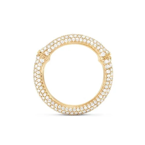 Halo - Style Women's Diamond Rings with a Center Diamond Surrounded by Smaller Diamonds in 18K GoldOle Lynggaard Yellow Gold Nature Pave Ring