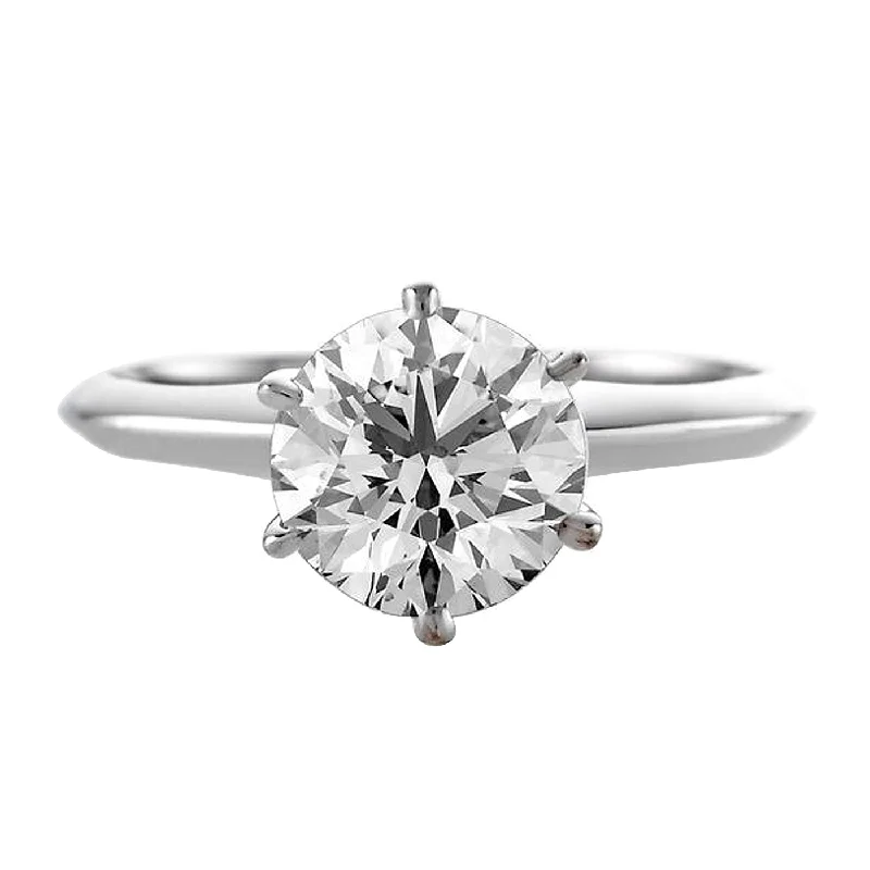 Adjustable Women's Diamond Rings with a Flexible Band for a Comfortable and Custom Fit1.75ct GIA Round Diamond Tiffany Style Setting Engagement Ring 6-Prong Platinum