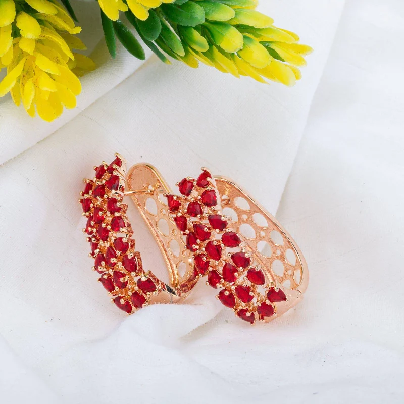 Gold hoop earringsScarlet- American Diamond Hoop Earrings