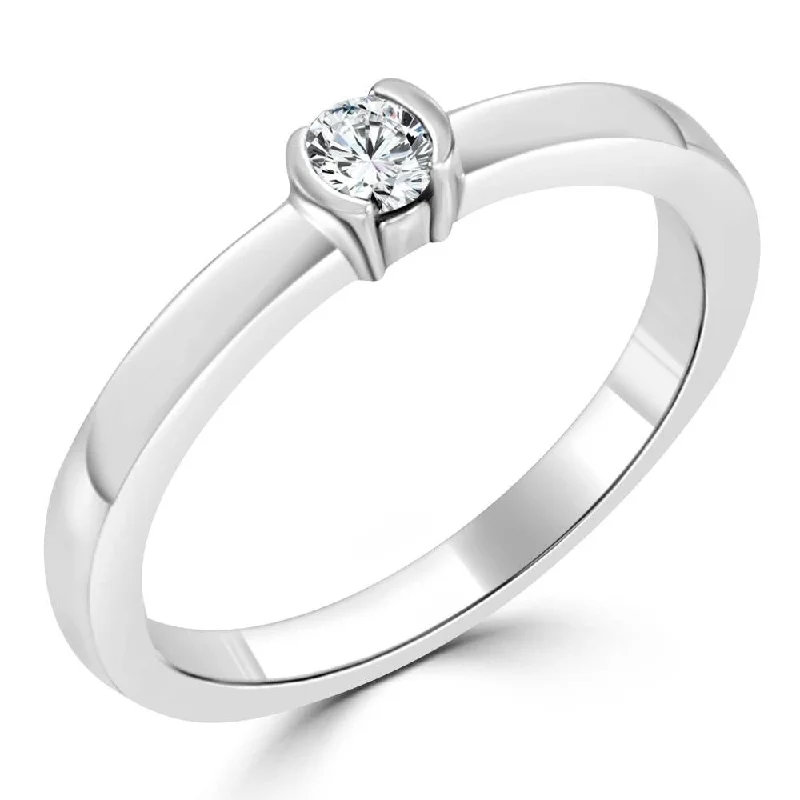 Cathedral - Style Women's Diamond Rings with a Raised Center Setting and Elaborate MetalworkAuriya 10k Gold 1/6ctw Petite Round Solitaire Diamond Ring