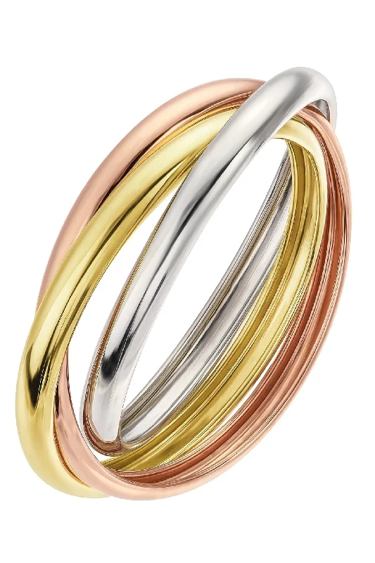 Stackable Fashion Rings in Rose - Gold Tone with Delicate Floral Engravings9ct Tri Colour Gold Russian Wedding Ring