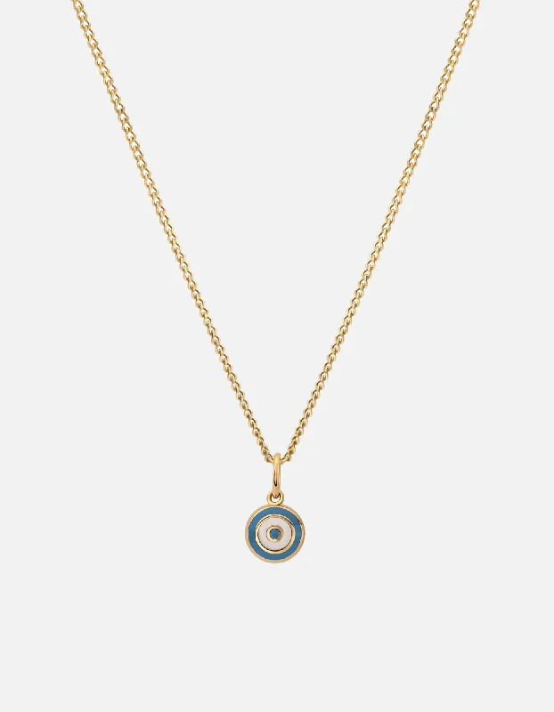 Floral - Patterned Women's Rings in 18K Yellow Gold for a Feminine LookOjos Necklace, Gold Vermeil/Sky Blue