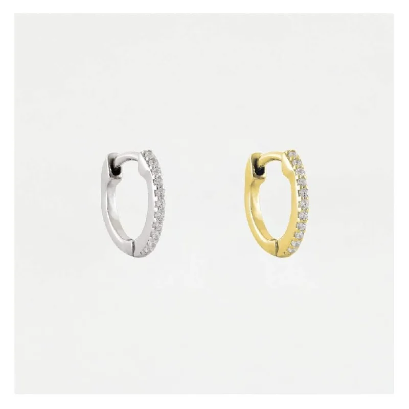 Statement hoop earringsKingsley Ryan Cubic Zirconia Hoop Earrings - Sterling Silver or Gold Vermeil