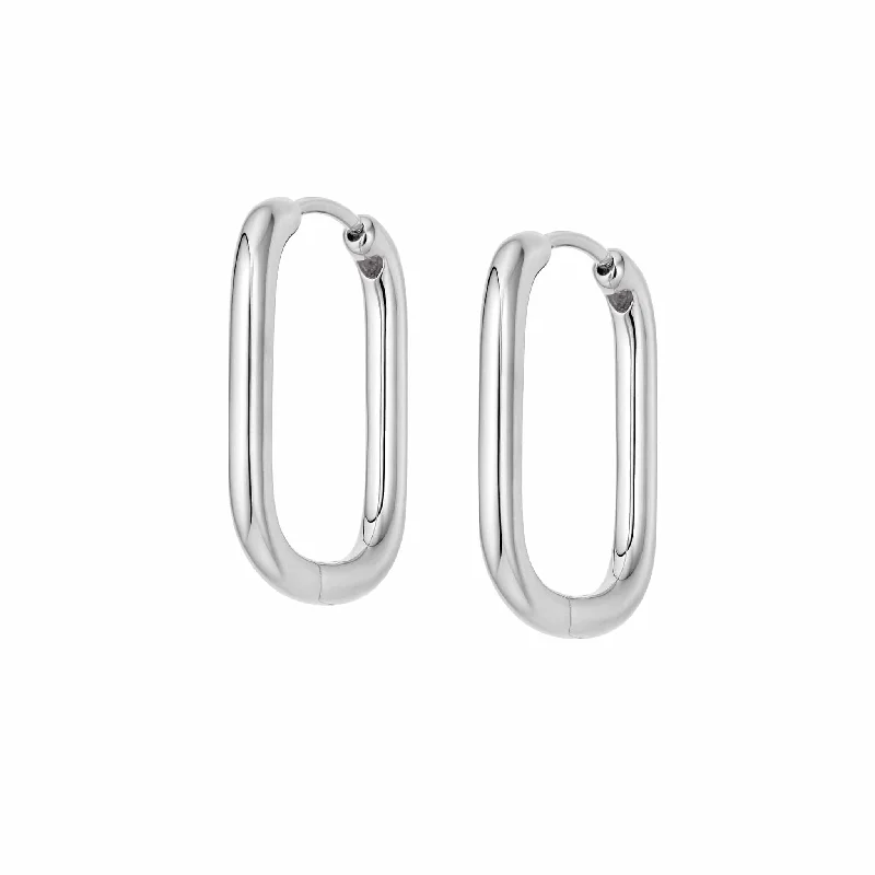 Oval hoop earringsEstée Lalonde Maxi Square Hoop Earrings Sterling Silver