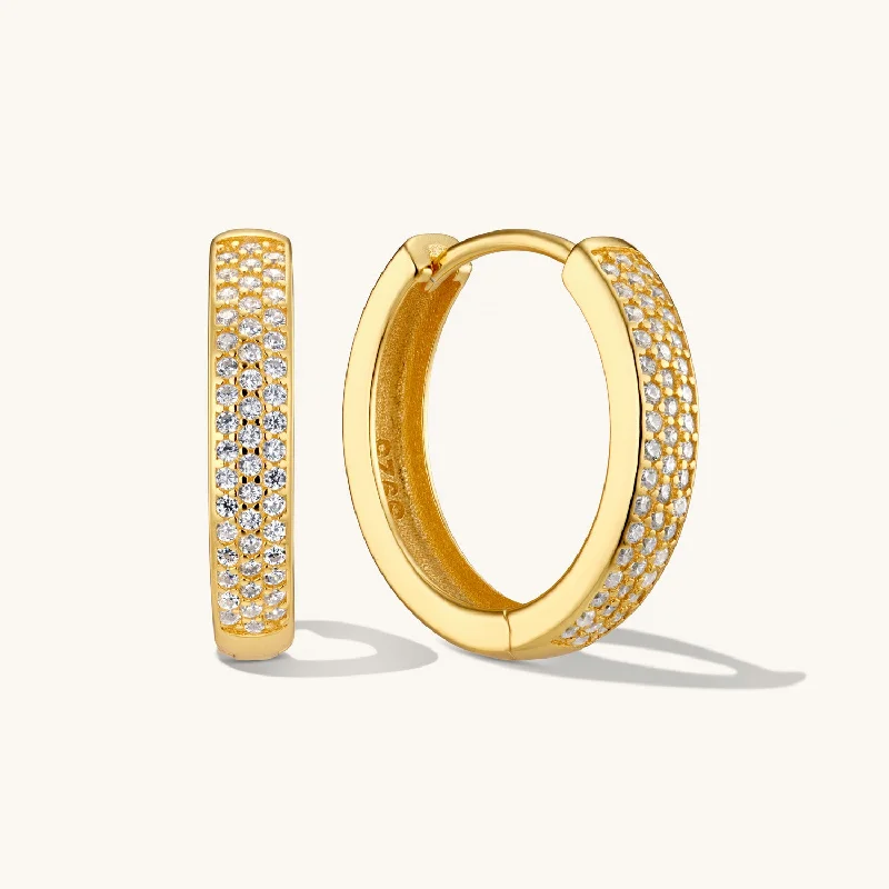 Silver hoop earringsMedium Bold Pave Hoops in Gold