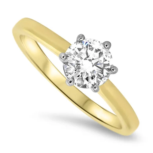 Women's Solitaire Diamond Rings with Round - Cut Diamonds and Platinum Settings for an Elegant Engagement0.90ct Diamond Engagement Ring in 18ct Yellow Gold