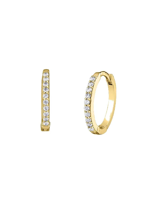 Hoop earrings for womenMaple Leaf Diamond 9ct Yellow Gold Hoop Earrings