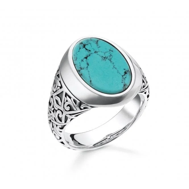 Enamel - Coated Fashion Rings in Bright Colors with Animal - Print PatternsRebel At Heart Turquoise Ring TR2242-878-17