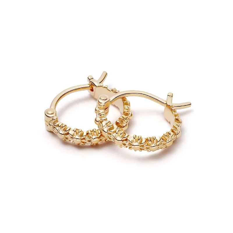 Large hoop earringsIota Daisy Hoop Earrings 18ct Gold Plate