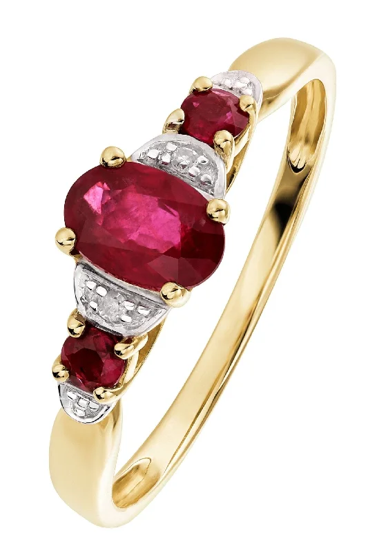 LED - Lit Fashion Rings in Plastic with Color - Changing Effects for a Futuristic Look9ct Yellow Gold Ruby and Diamond Ring