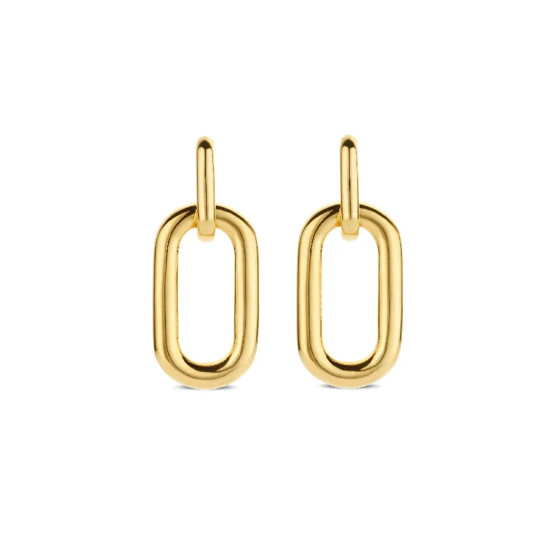 Diamond hoop earringsTi Sento 18ct Gold Vermeil Chunky Connected Links Earrings