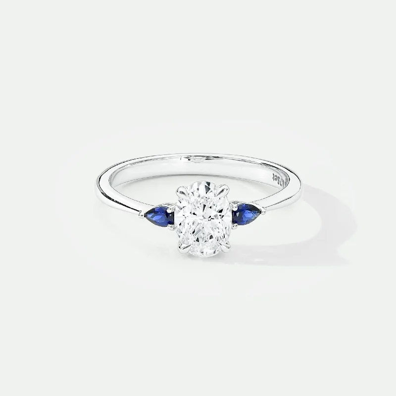 Enamel - Coated Fashion Rings in Bright Colors with Animal - Print PatternsRebecca | 9ct White Gold 0.75ct tw Oval Lab Grown Diamond and Created Sapphire Ring