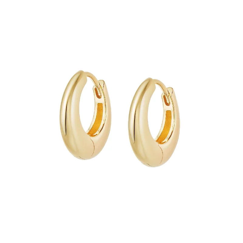 Huggie hoop earringsEstée Lalonde Midi Dome Hoop Earrings 18ct Gold Plate