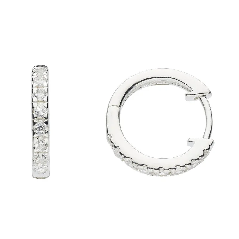 Beaded hoop earringsClear Cubic Zirconia Huggie Stud Earrings