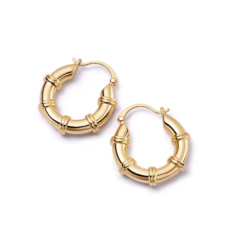 Oval hoop earringsPolly Sayer Chunky Hoop Earrings 18ct Gold Plate