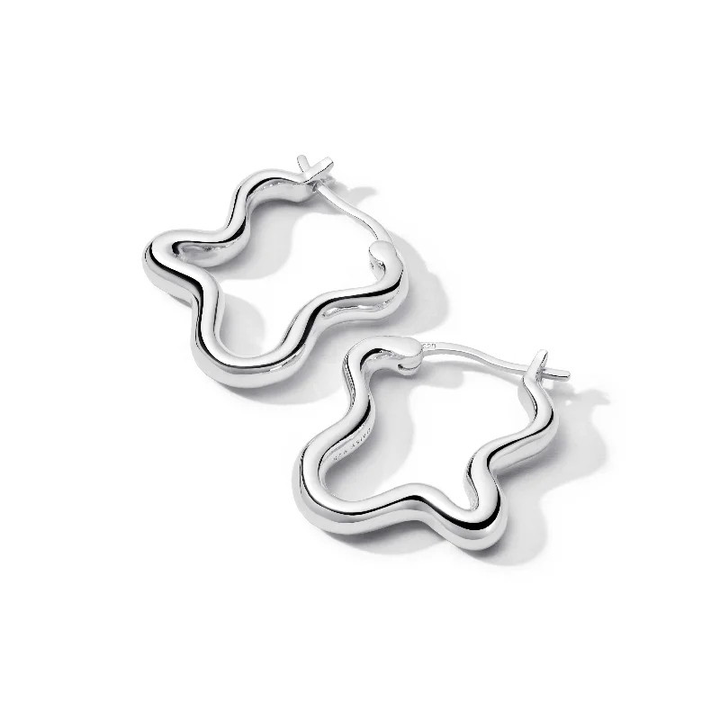 Large hoop earringsEstée Lalonde Wavy Hoop Earrings Sterling Silver