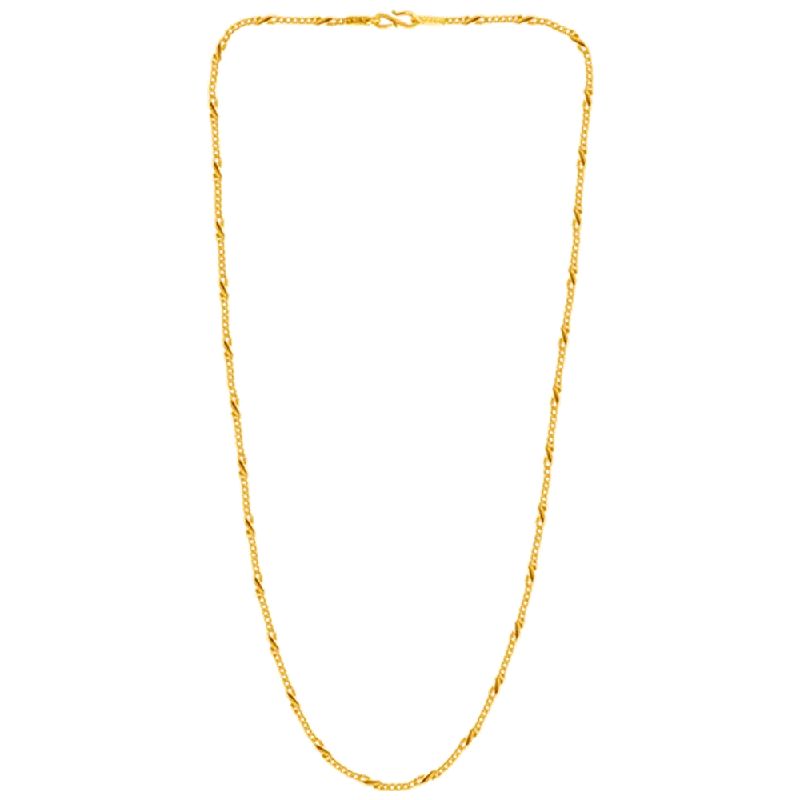 Pear - Shaped Women's Diamond Rings in Yellow Gold with a Single - Diamond Pendant Look22KT Yellow Gold Chain For Women