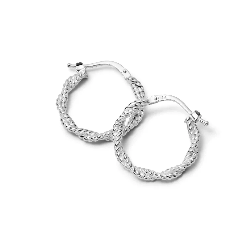 Lightweight hoop earringsMidi Rope Twist Hoop Earrings Sterling Silver