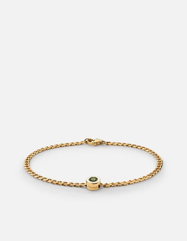 Art Deco - Inspired Women's Rings with Geometric Shapes in 14K GoldOpus Chalcedony Type Chain Bracelet, Gold Vermeil/Green