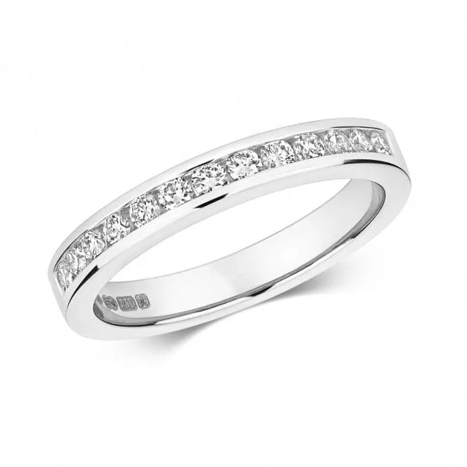 Fashion Rings with Initial Charms in Silver - Plated Metal for a Custom AccessoryDiamond Jewellery 18K White Gold 0.33 CTW Channel Set Diamond Eternity Ring RDQ146W