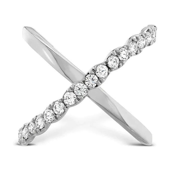 Marquise - Cut Women's Diamond Rings in Palladium for a Unique and Elongated ShapeHearts On Fire Lorelei Criss Cross Ring