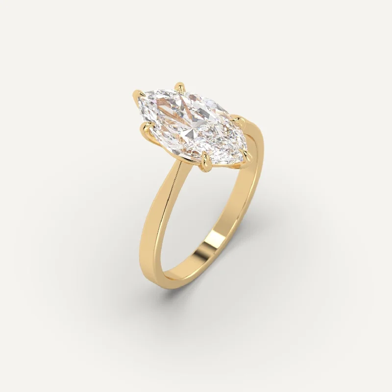 Men's Tourmaline Engagement Rings in 18K Two - Tone Gold with a Floral - Inspired Setting3 carat Marquise Cut Diamond Ring