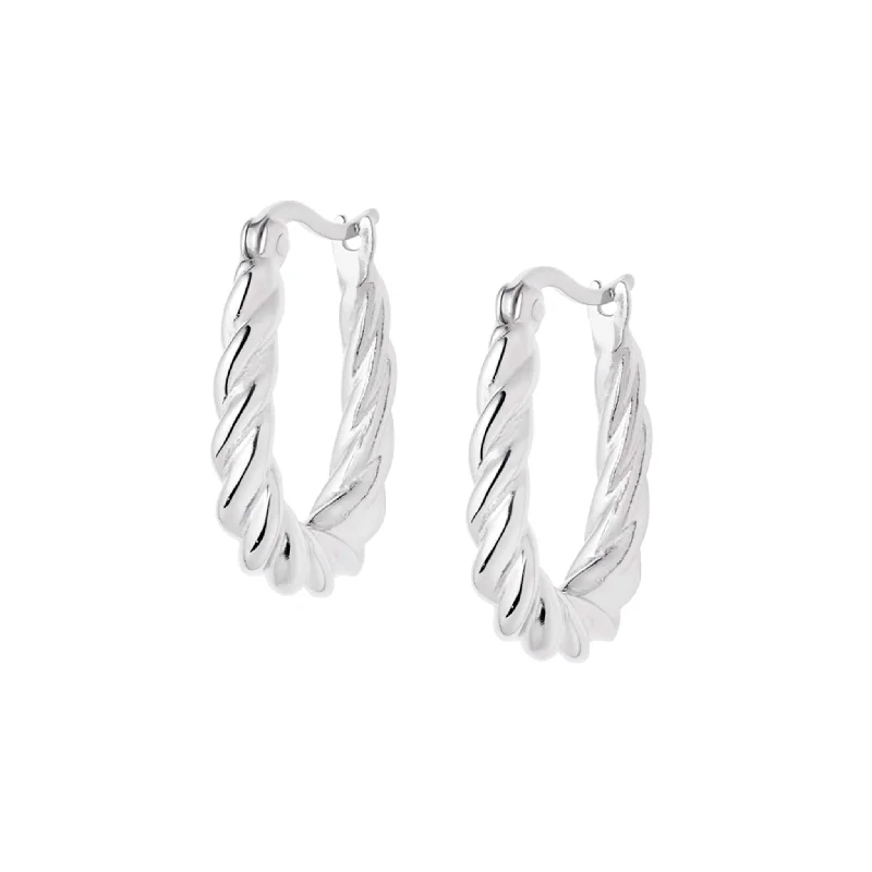 Vintage hoop earringsRope Creole Hoop Earrings Sterling Silver