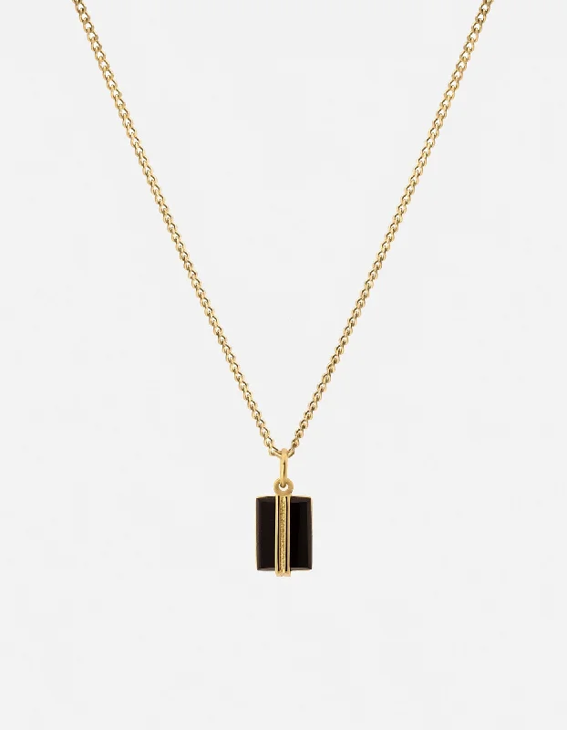 Tennis - Style Women's Rings with a Row of Round Diamonds in PlatinumPaolo Onyx Necklace, Gold Vermeil