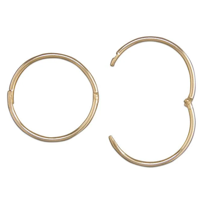 Rose gold hoop earrings9ct Gold 1.5cm Sleeper Hoop Earrings