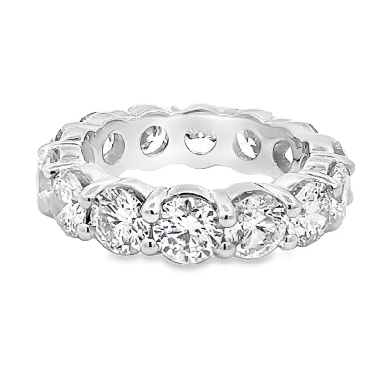 Emerald and diamond engagement ring in a vintage - inspired platinum bandLAB GROWN ROUND DIAMOND ETERNITY BAND 5.70CTW