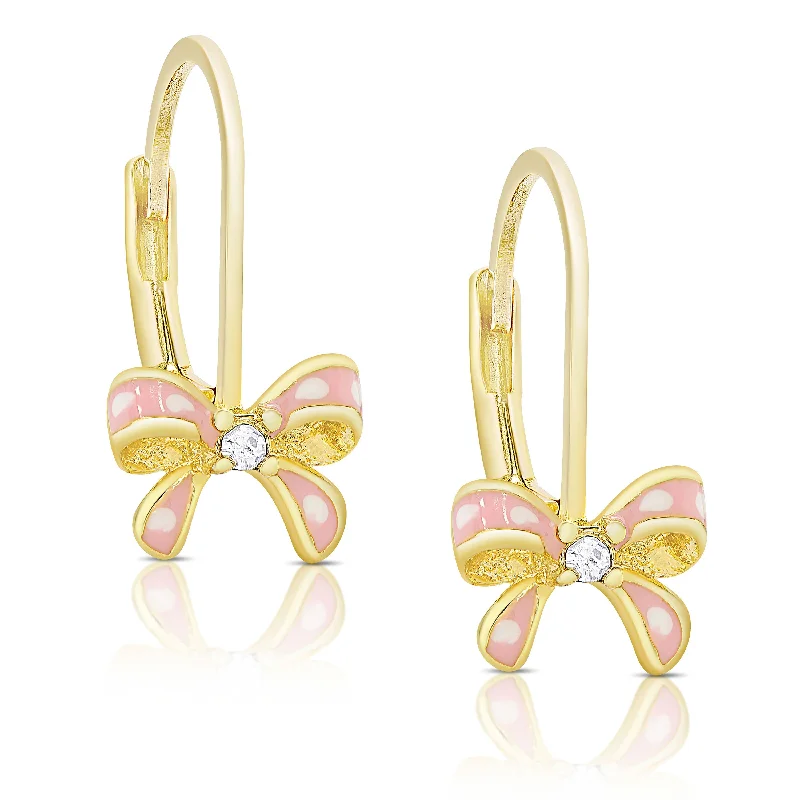 Vintage - style drop earrings with a nostalgic charmBow Drop Earrings with CZ