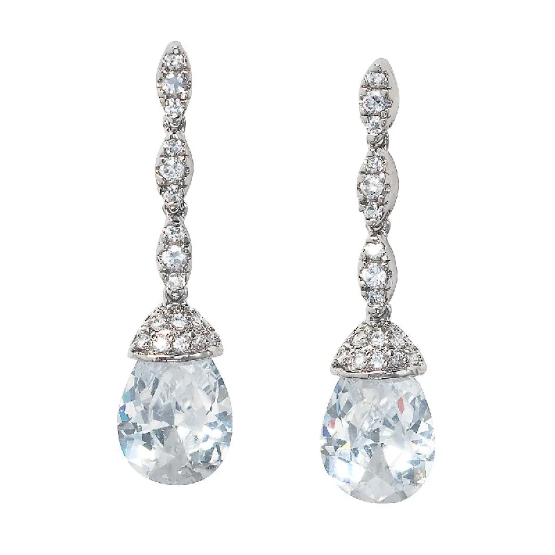 Gemstone - encrusted drop earrings in vibrant colorsMcKenzie Dainty Swarovski Crystal Bridal Drop Earring