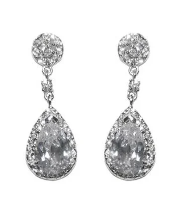 Magnetic - closure drop earrings for easy wearingAnna Clara Cubic Zirconia Dangle Earring