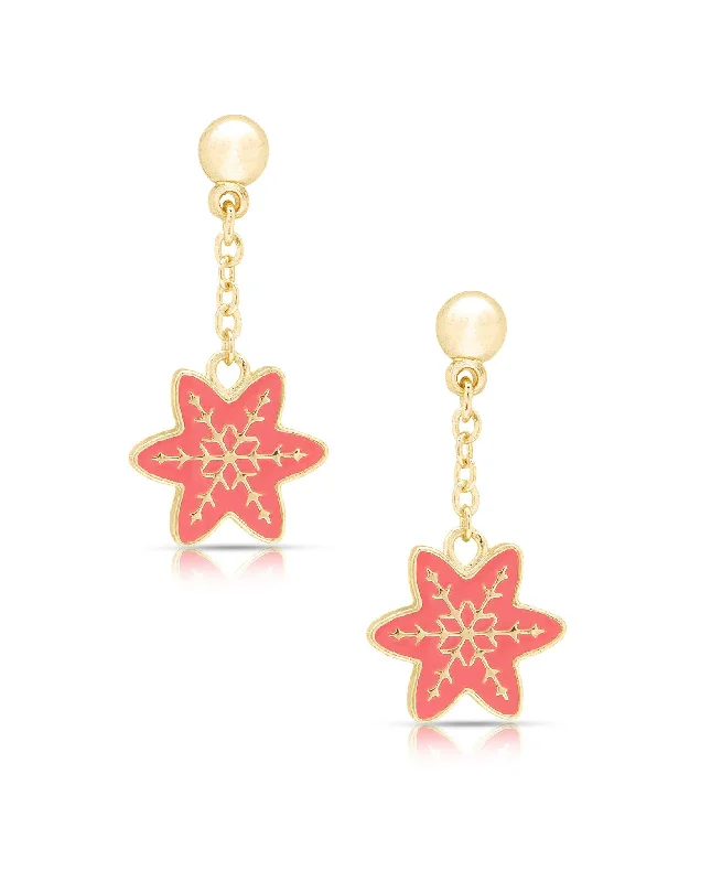 Opal drop earrings with iridescent play - of - colorSnowflake Drop Earrings