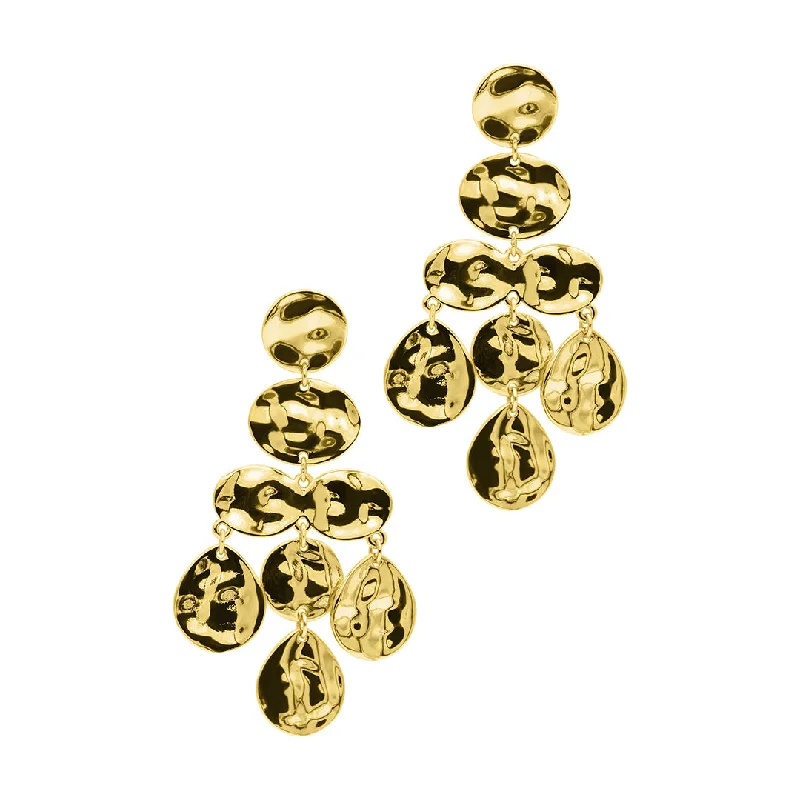 Handmade drop earrings with artisanal craftsmanship14k Gold Plated Cascade Earrings