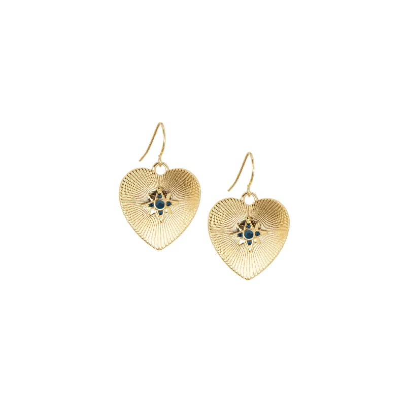 Geometric - shaped drop earrings with a contemporary designetched heart earring