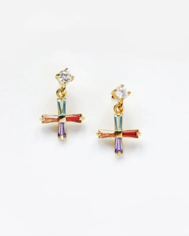 Custom - designed drop earrings to match your styleMini Cross Earrings Multi